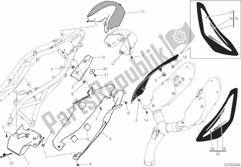 Todas as partes de 36c - Carenagem do Ducati Hypermotard 950 SP 2020